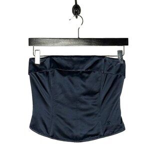 Chanel C08 Navy Blue Silk Satin Corset Top